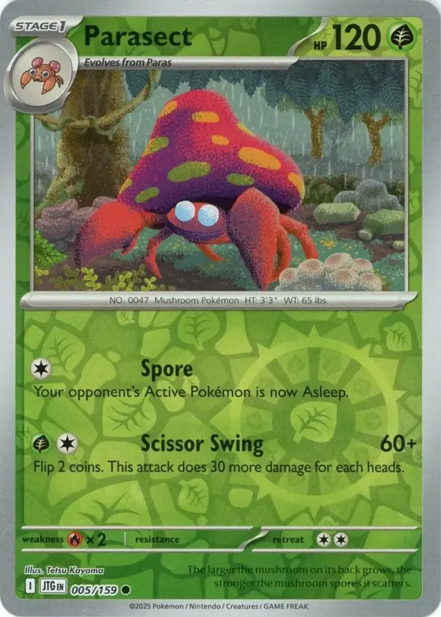 Parasect [Reverse Holo] - Pokemon Journey Together #5
