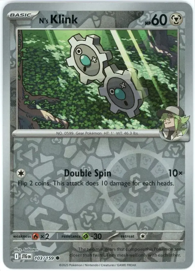 N's Klink [Reverse Holo] - Pokemon Journey Together #103