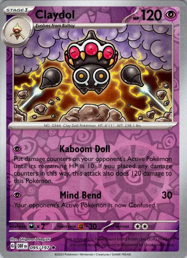 Claydol [Reverse Holo] - Pokemon Obsidian Flames #95