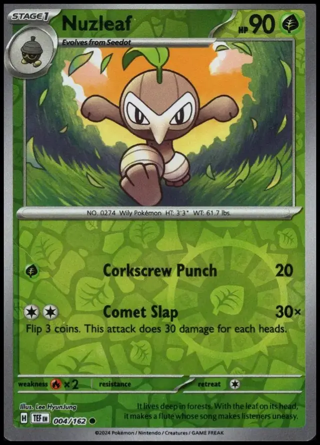 Nuzleaf [Reverse Holo] - Pokemon Temporal Forces #4