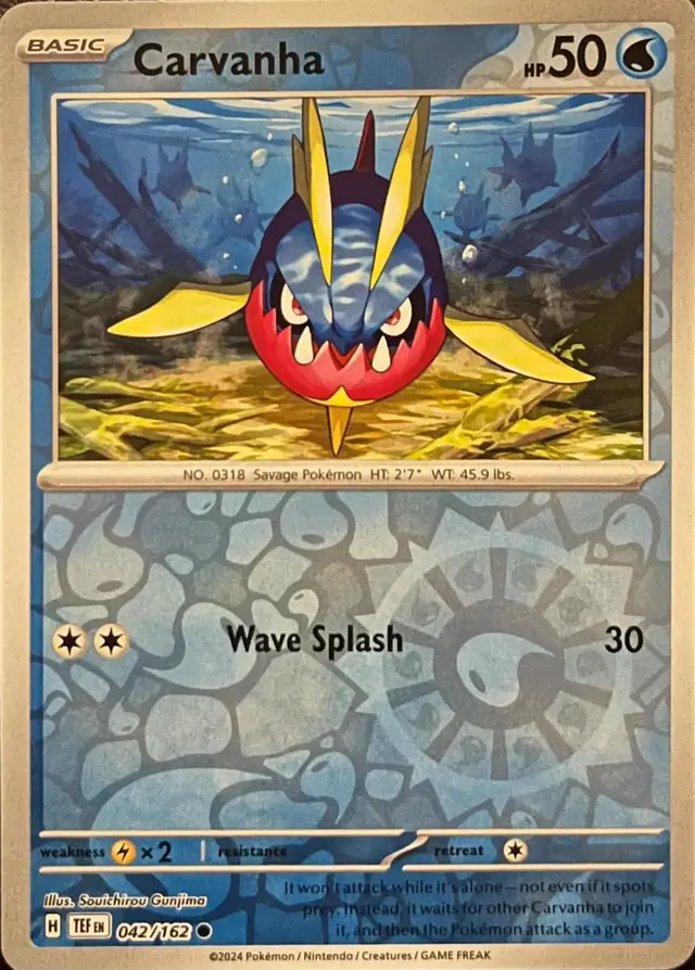 Carvanha [Reverse Holo] - Pokemon Temporal Forces #42