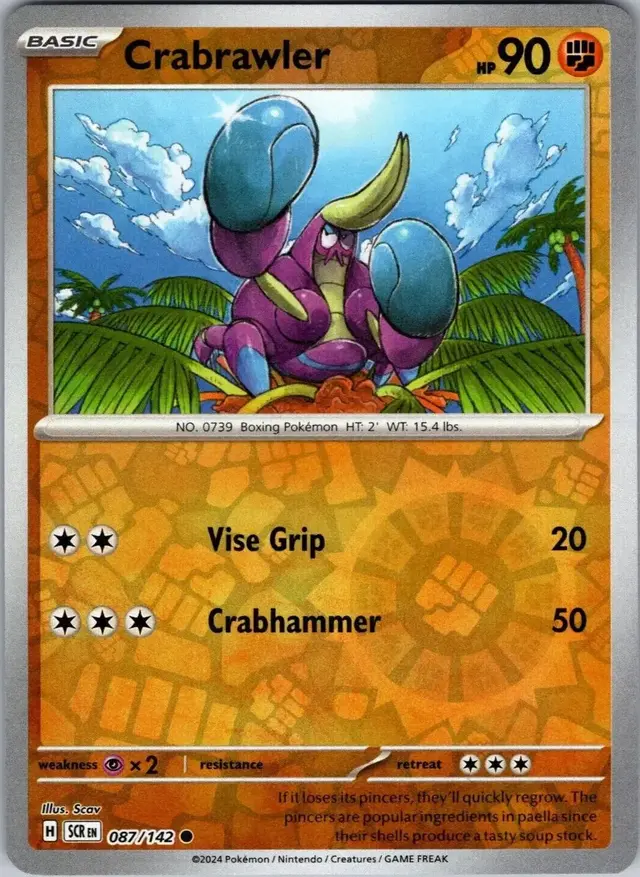 Crabrawler [Reverse Holo] - Pokemon Stellar Crown #87