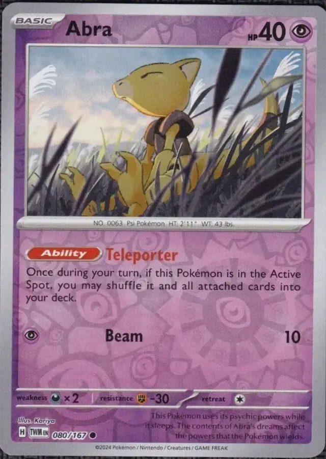 Abra [Reverse Holo] - Pokemon Twilight Masquerade #80