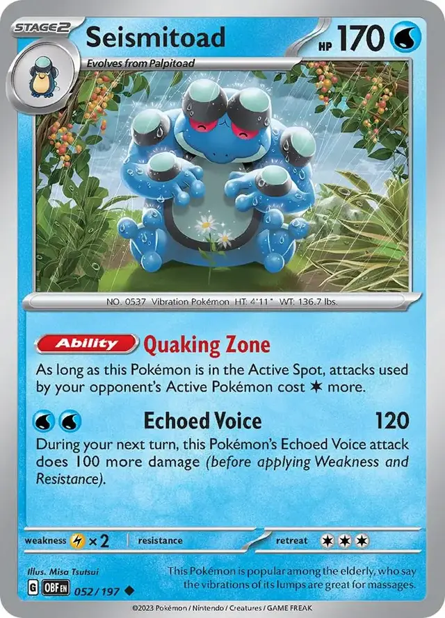 Seismitoad - Pokemon Obsidian Flames #52