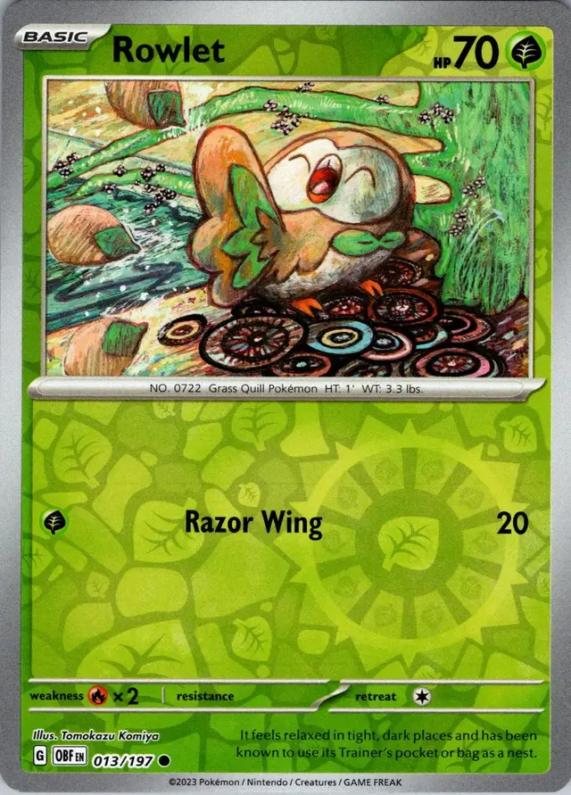 Rowlet [Reverse Holo] - Pokemon Obsidian Flames #13