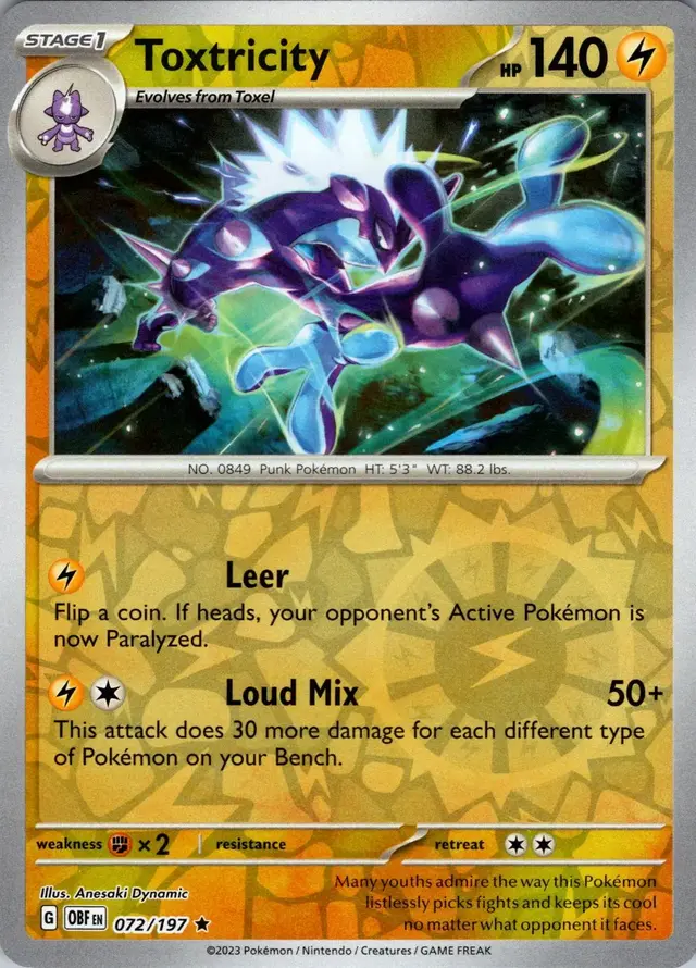 Toxtricity [Reverse Holo] - Pokemon Obsidian Flames #72