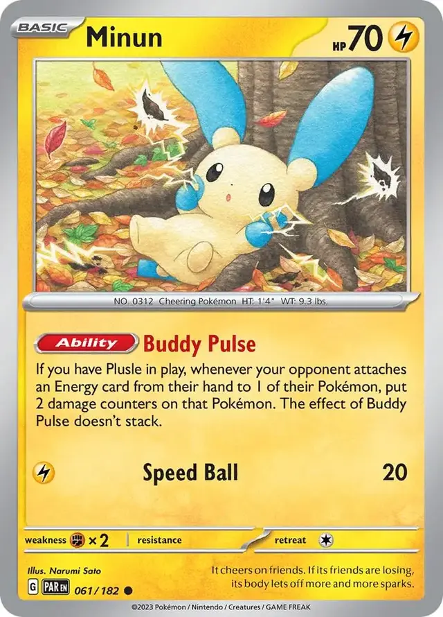 Minun - Pokemon Paradox Rift #61