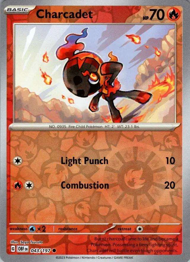 Charcadet [Reverse Holo] - Pokemon Obsidian Flames #43