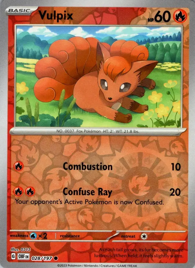 Vulpix [Reverse Holo] - Pokemon Obsidian Flames #28