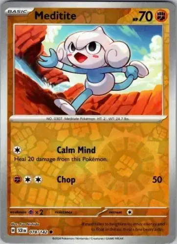 Meditite [Reverse Holo] - Pokemon Stellar Crown #78