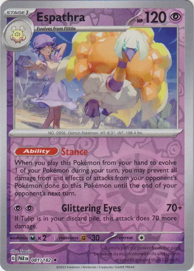 Espathra [Reverse Holo] - Pokemon Paradox Rift #81