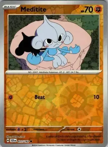 Meditite [Reverse Holo] - Pokemon Stellar Crown #77