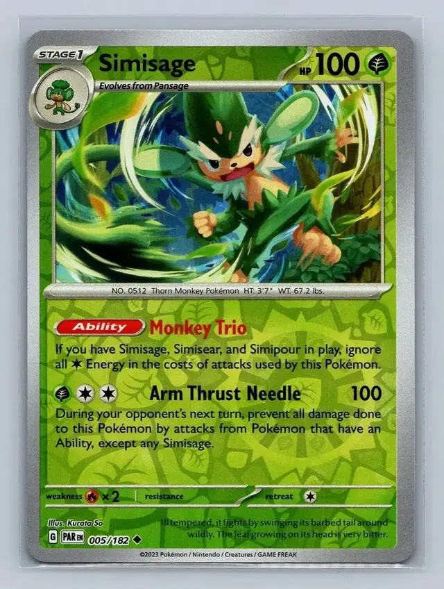 Simisage [Reverse Holo] - Pokemon Paradox Rift #5