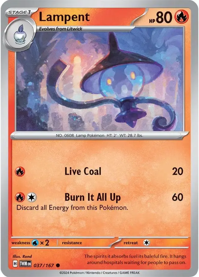 Lampent - Pokemon Twilight Masquerade #37
