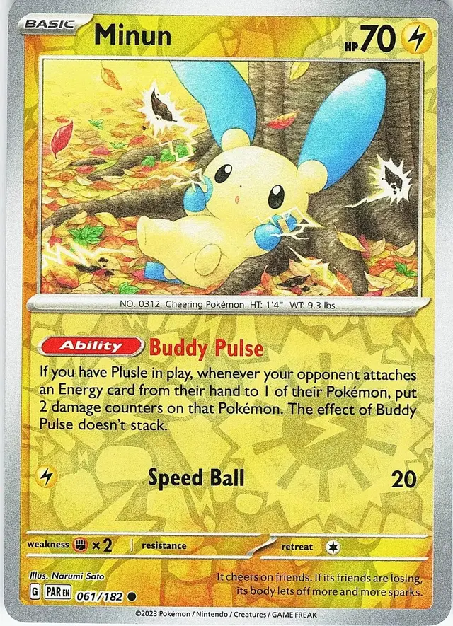 Minun [Reverse Holo] - Pokemon Paradox Rift #61