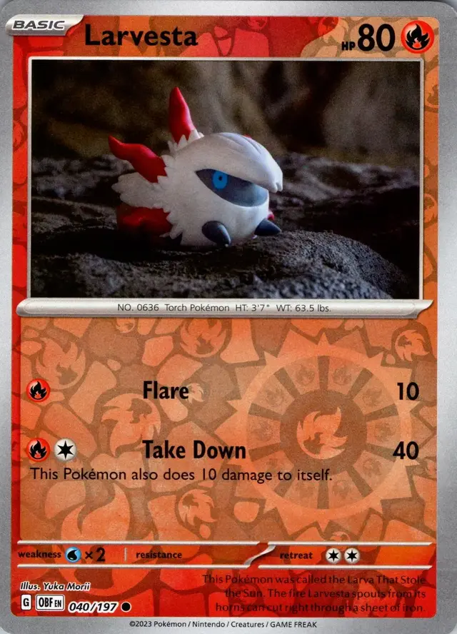Larvesta [Reverse Holo] - Pokemon Obsidian Flames #40
