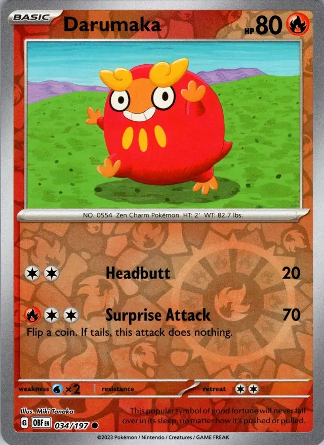 Darumaka [Reverse Holo] - Pokemon Obsidian Flames #34