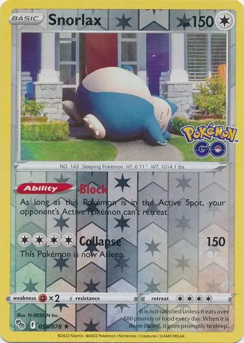Snorlax [Reverse Holo] - Pokemon Go #55