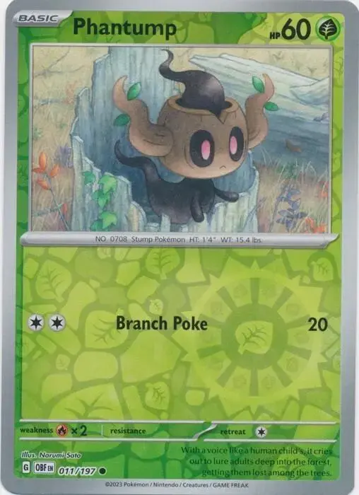Phantump [Reverse Holo] - Pokemon Obsidian Flames #11