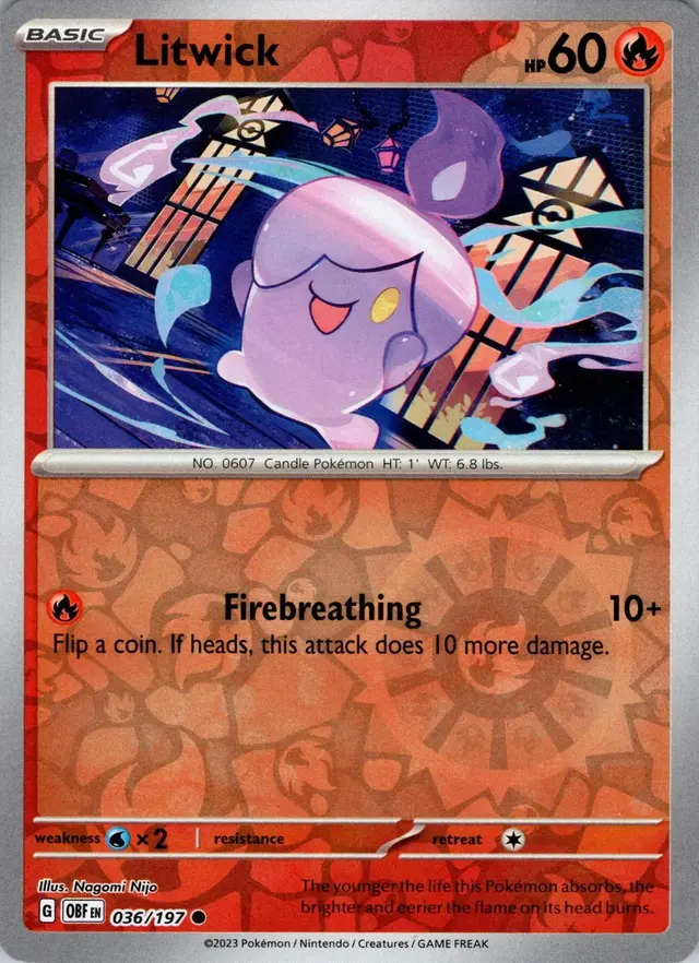 Litwick [Reverse Holo] - Pokemon Obsidian Flames #36