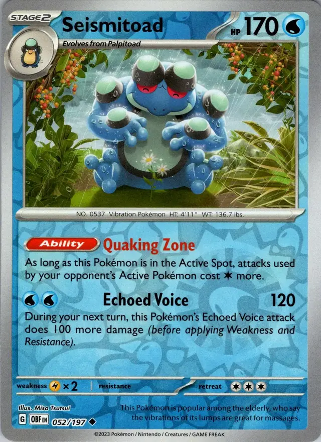 Seismitoad [Reverse Holo] - Pokemon Obsidian Flames #52