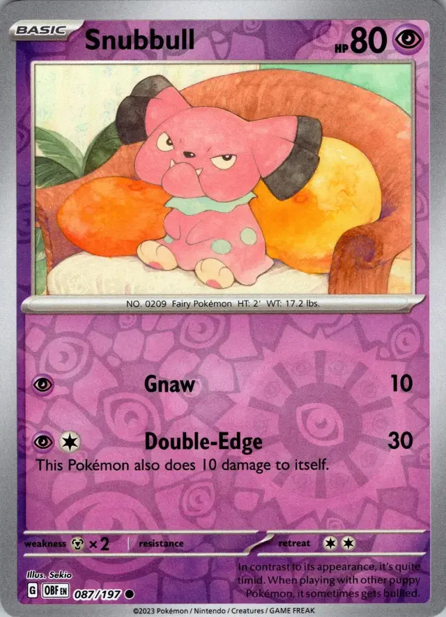 Snubbull [Reverse Holo] - Pokemon Obsidian Flames #87