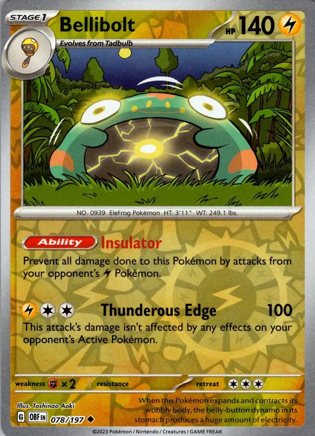 Bellibolt [Reverse Holo] - Pokemon Obsidian Flames #78