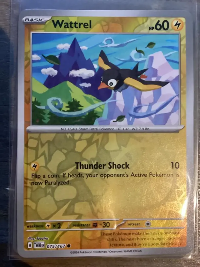 Wattrel [Reverse Holo] - Pokemon Twilight Masquerade #75