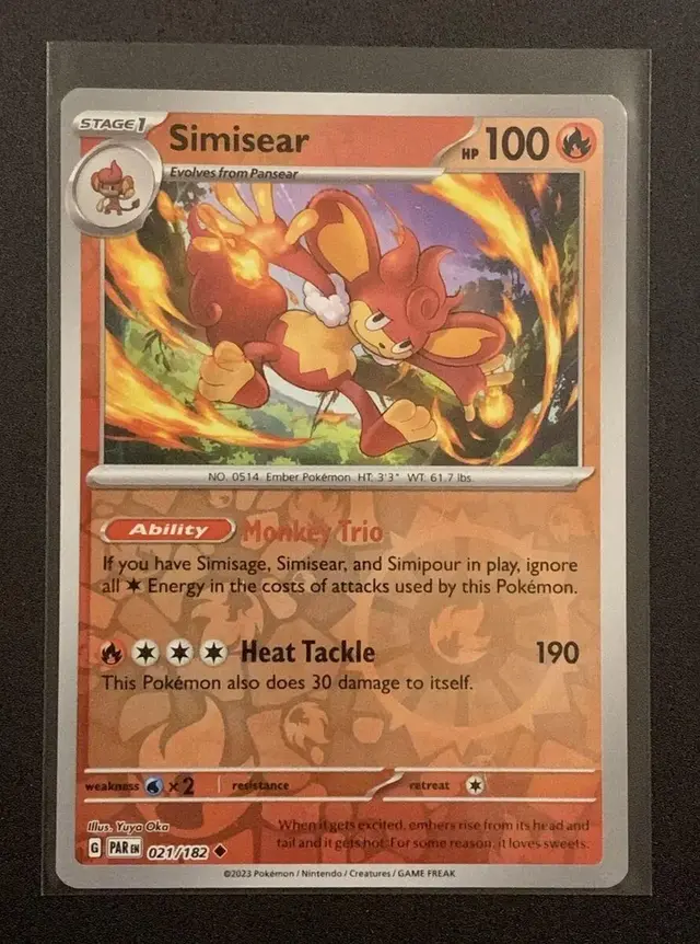 Simisear [Reverse Holo] - Pokemon Paradox Rift #21
