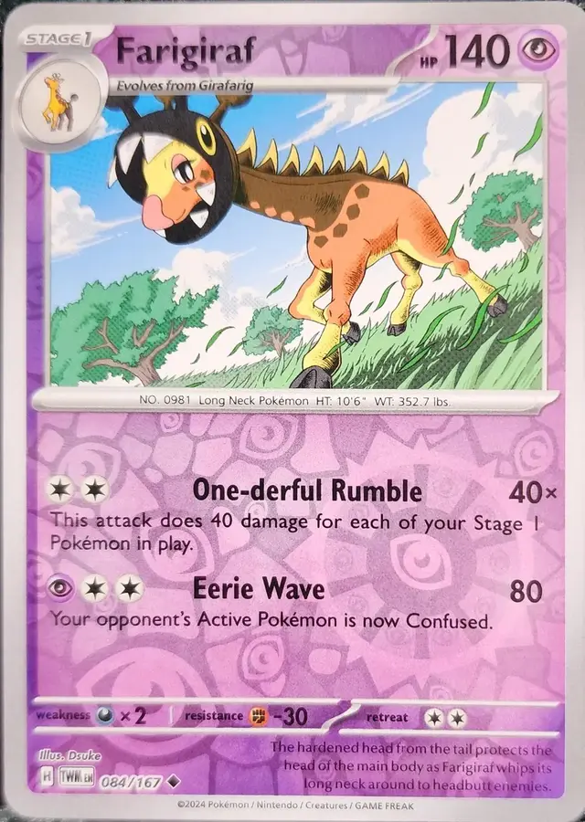 Farigiraf [Reverse Holo] - Pokemon Twilight Masquerade #84