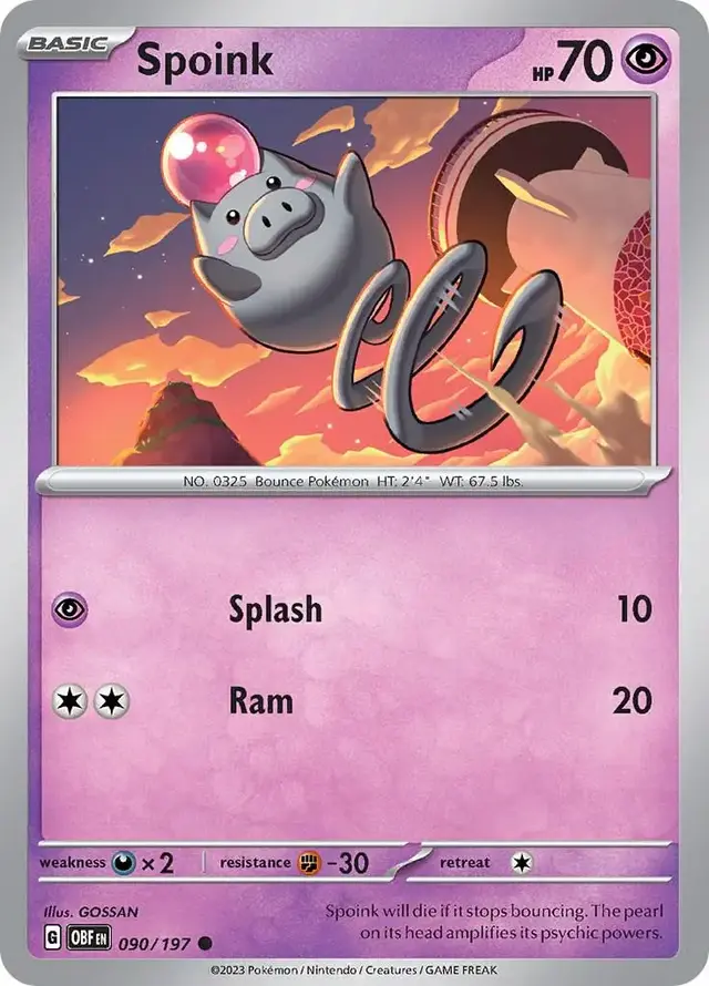 Spoink - Pokemon Obsidian Flames #90