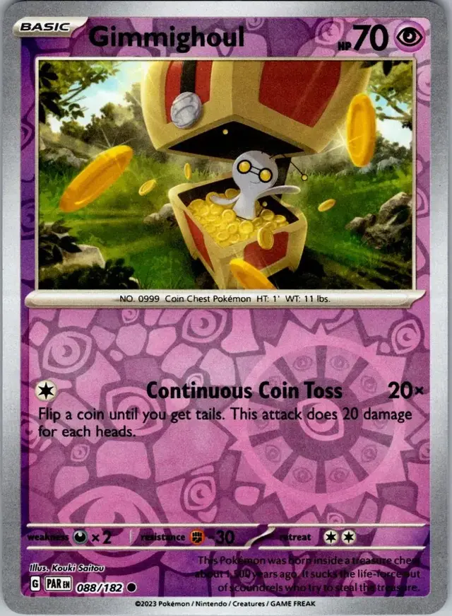 Gimmighoul [Reverse Holo] - Pokemon Paradox Rift #88