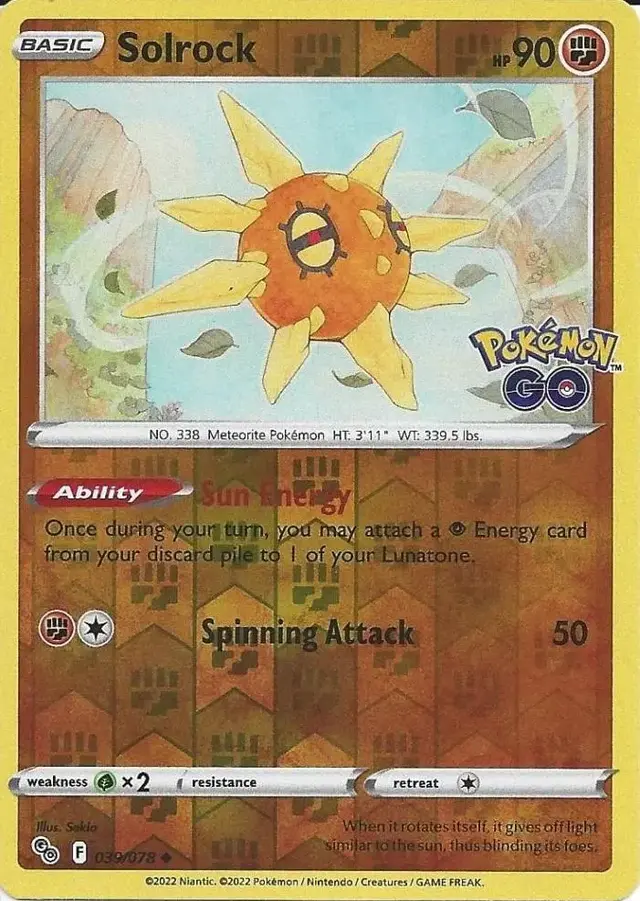 Solrock [Reverse Holo] - Pokemon Go #39