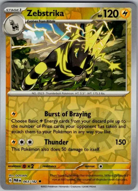 Zebstrika [Reverse Holo] - Pokemon Paradox Rift #63