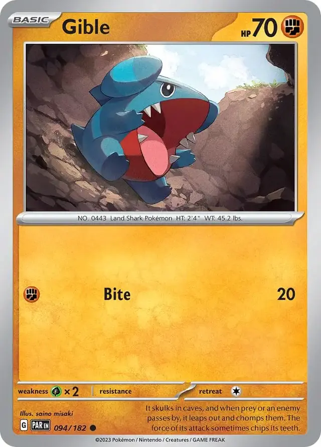 Gible - Pokemon Paradox Rift #94