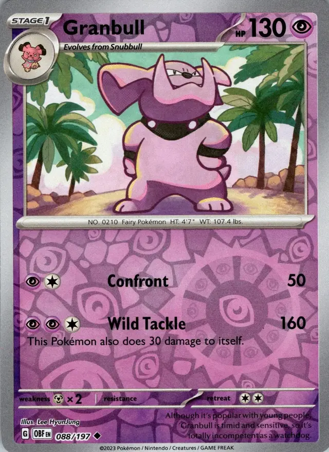Granbull [Reverse Holo] - Pokemon Obsidian Flames #88