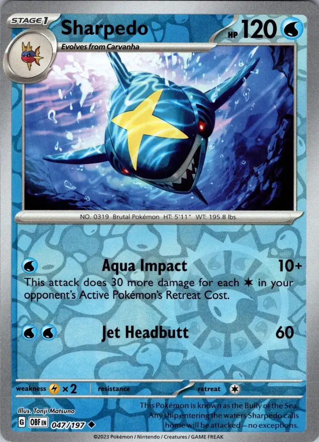 Sharpedo [Reverse Holo] - Pokemon Obsidian Flames #47