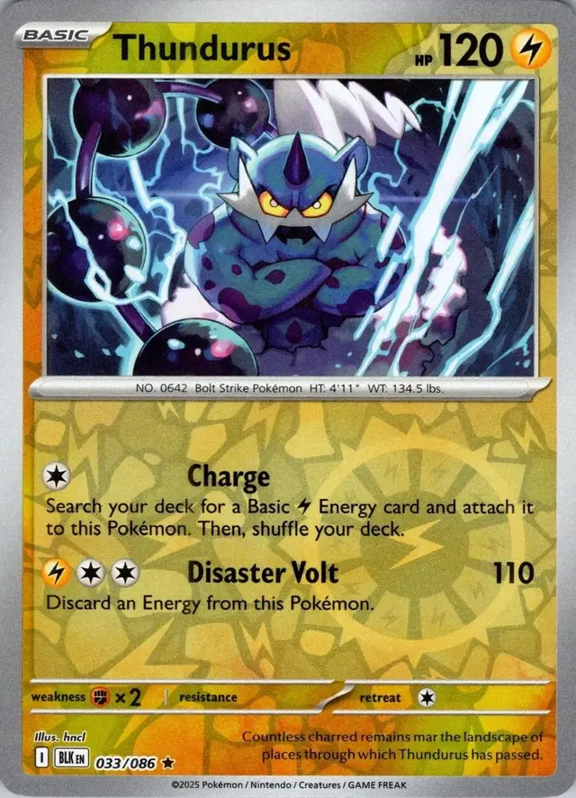 Thundurus [Reverse] - Pokemon Black Bolt #33