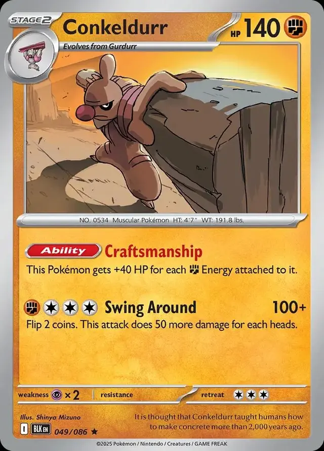 Conkeldurr - Pokemon Black Bolt #49