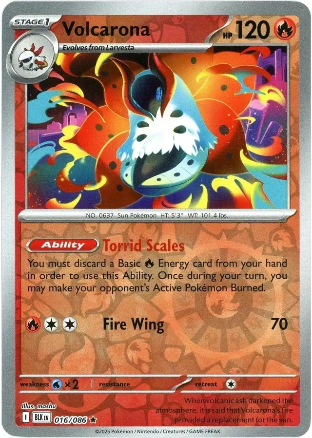 Volcarona [Reverse] - Pokemon Black Bolt #16