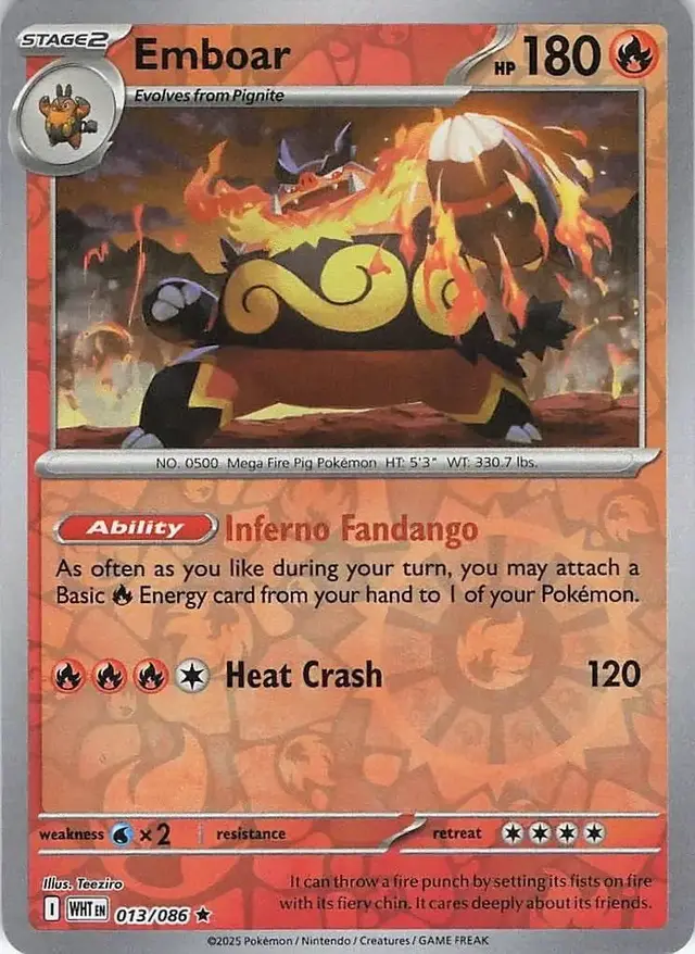 Emboar [Reverse] - Pokemon White Flare #13