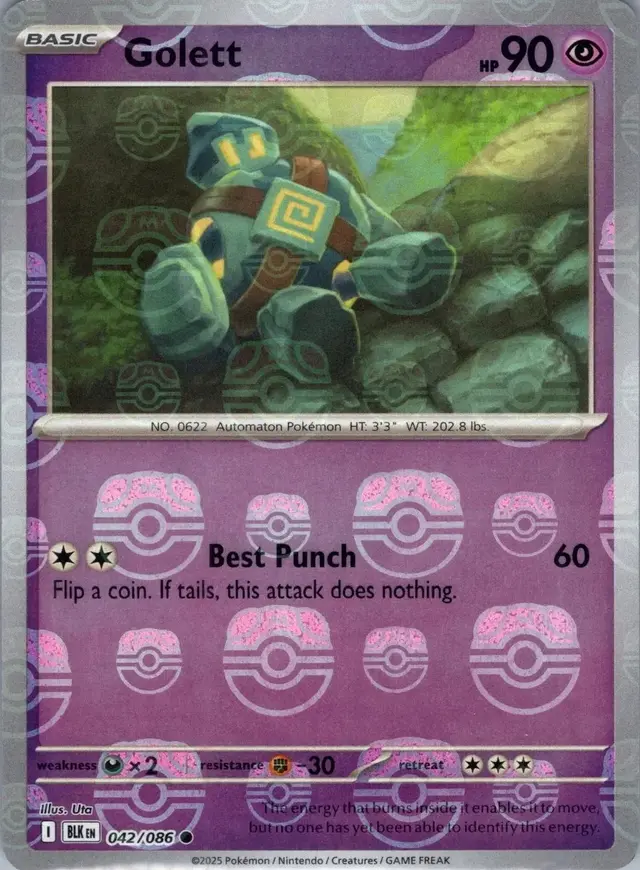 Golett [Master Ball] - Pokemon Black Bolt #42