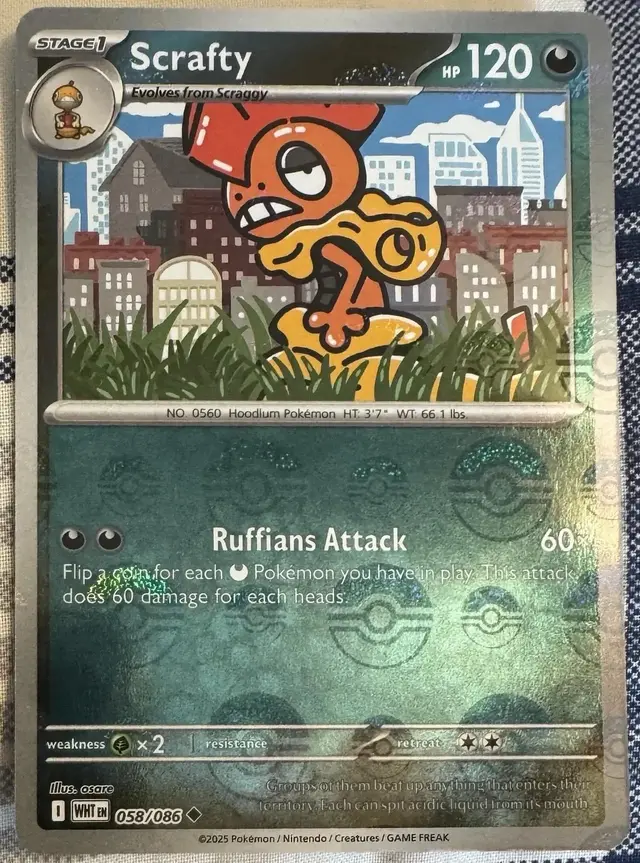 Scrafty [Poke Ball] - Pokemon White Flare #58