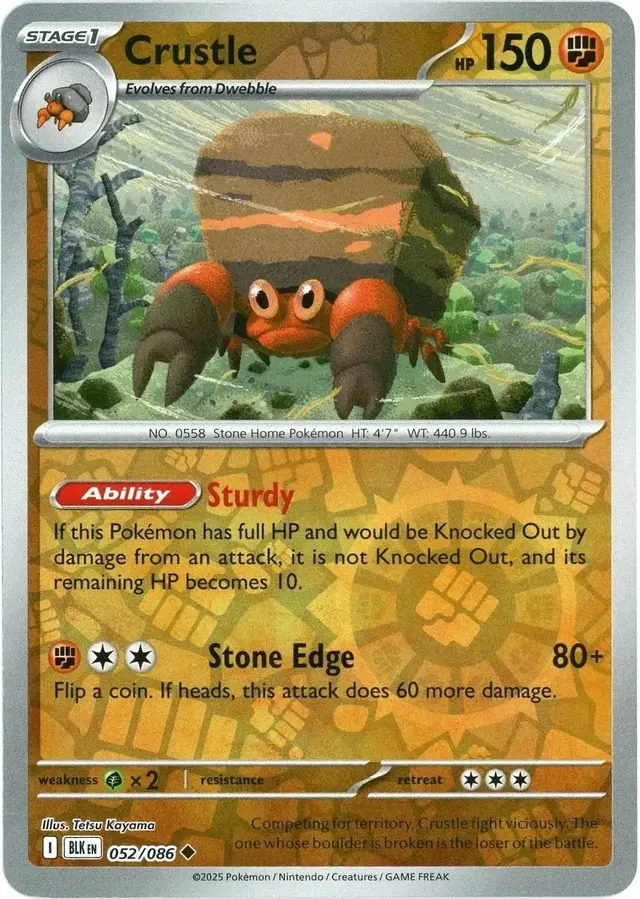 Crustle [Reverse] - Pokemon Black Bolt #52