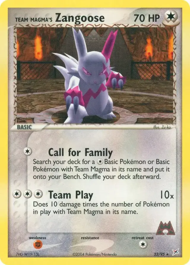 Zangoose - Pokemon Team Magma & Team Aqua #23