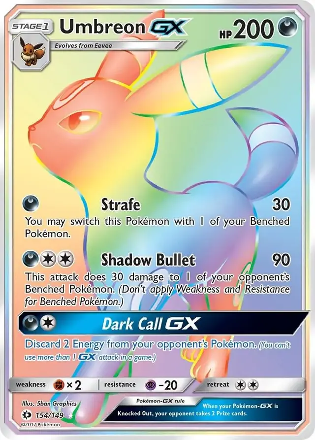 Pokemon Sun & Moon set - most valuable card artwork (Umbreon GX)