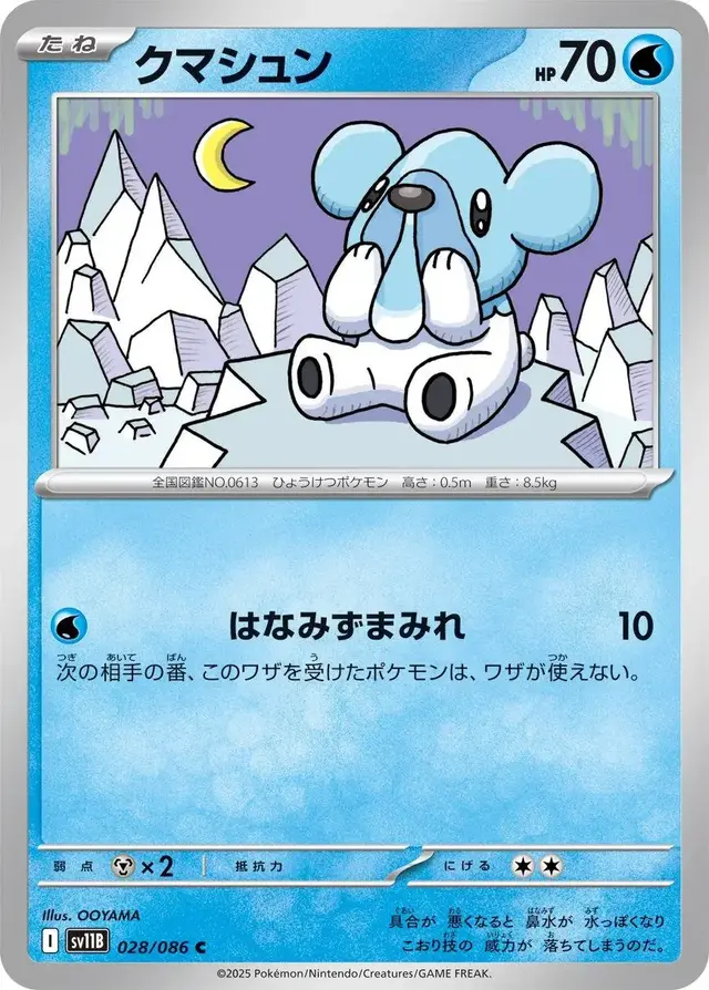 Cubchoo - Pokemon Japanese Black Bolt #28