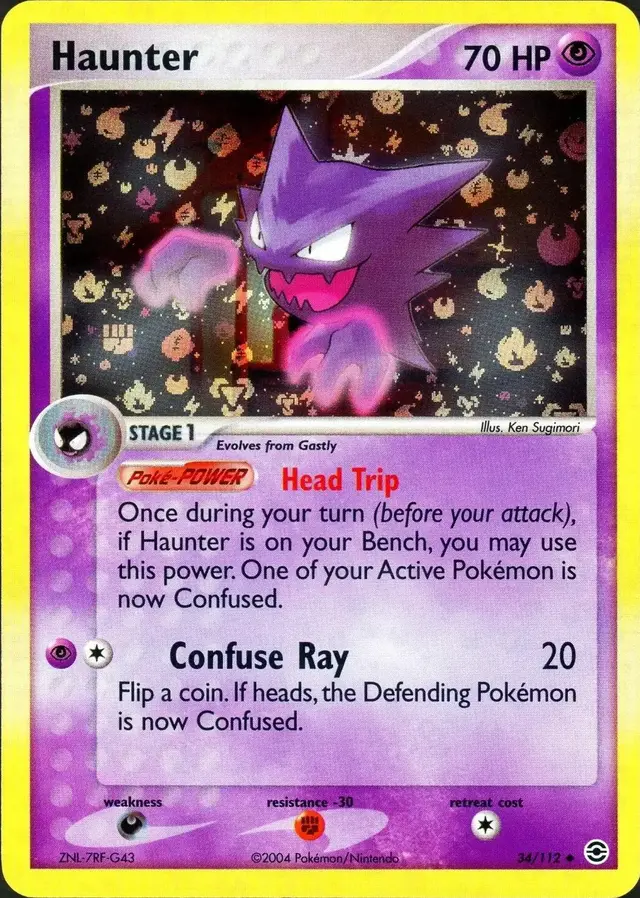 Haunter [Reverse Holo] - Pokemon Fire Red & Leaf Green #34