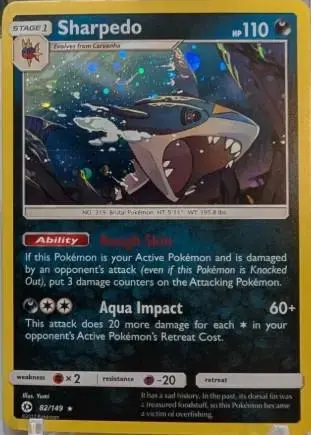Sharpedo [Cosmos Holo] - Pokemon Sun & Moon #82
