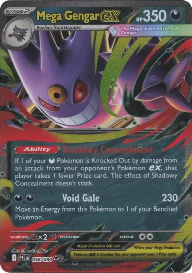 Mega Gengar ex - Pokemon Phantasmal Flames #56